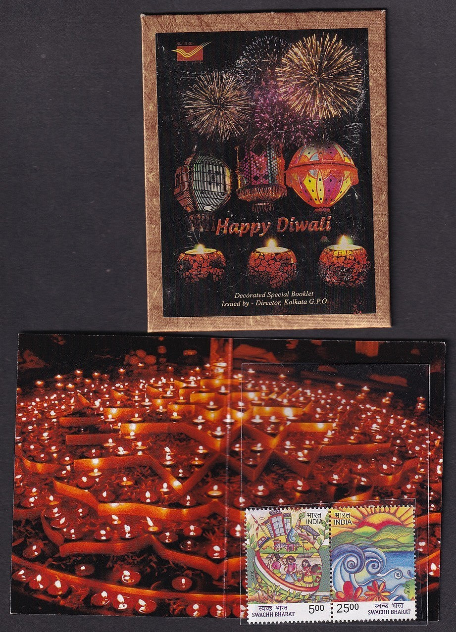 India Post Office HAPPY DIWALI stamp booklet studed with crystals