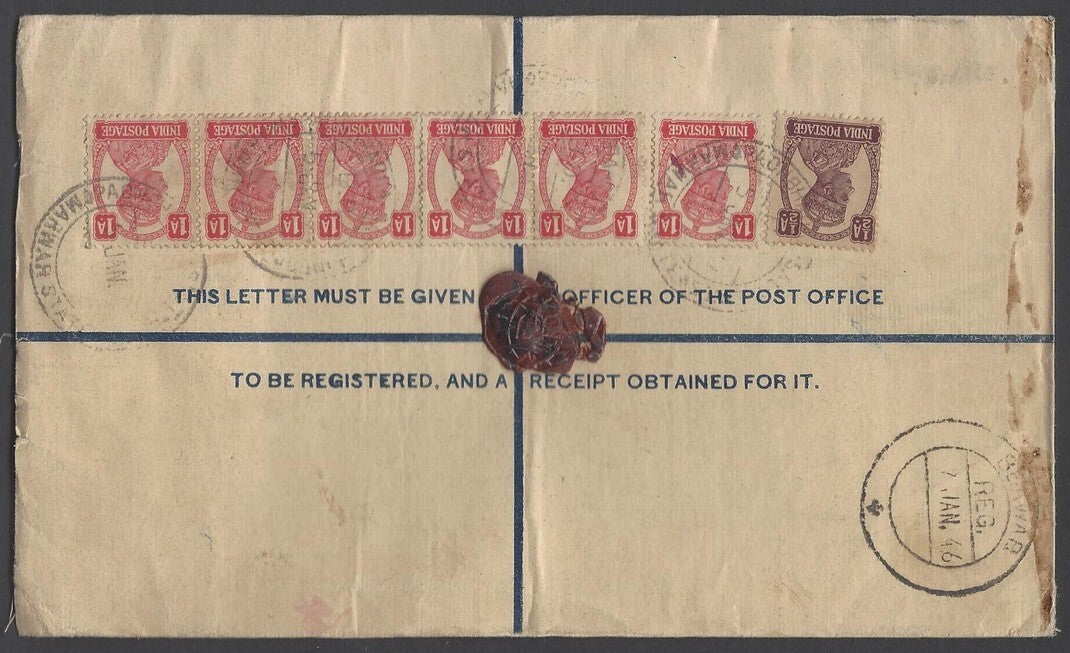 AOP India KGVI registered envelope usages (4)