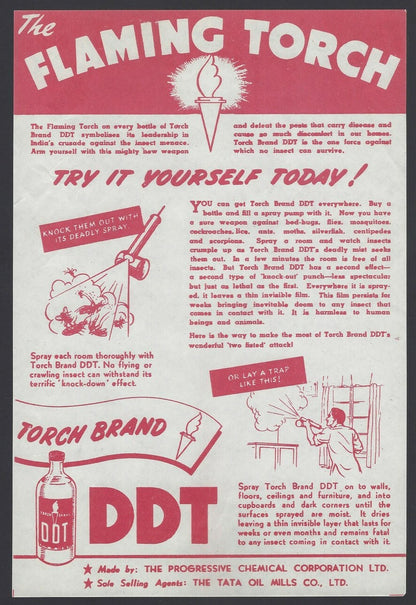 India 1940s advertisement flyers for Disinfectants DDT, etc (4) zaz