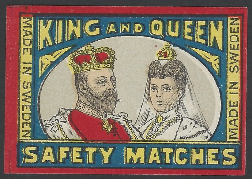 India vintage matchbox label King & Queen