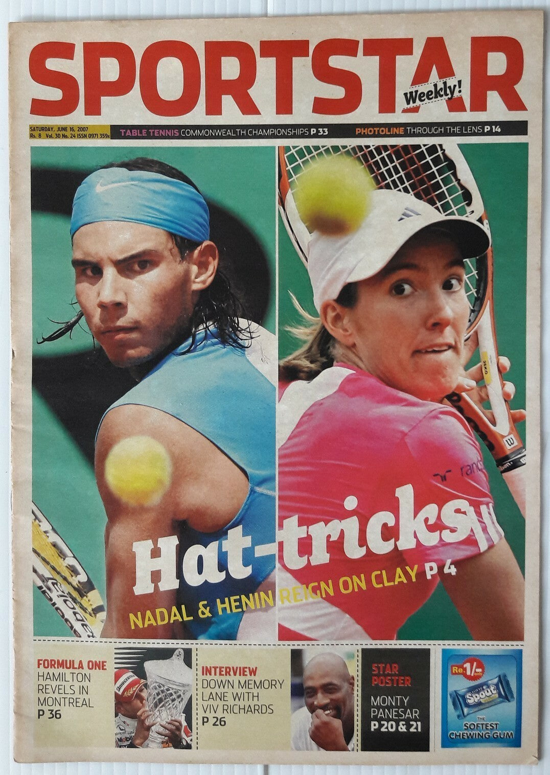 India Sportstar 2007-11 TENNIS cover issues 10” X 13” (5)