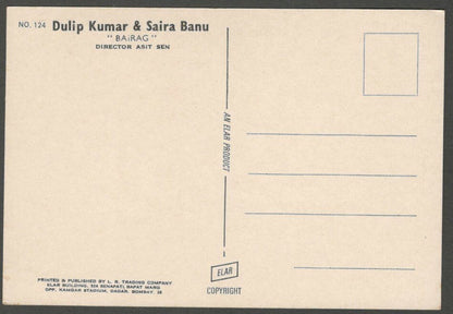 India Bollywood vintage postcard DULIP KUMAR & SAIRA BANU on  BAIRAG ELAR 124