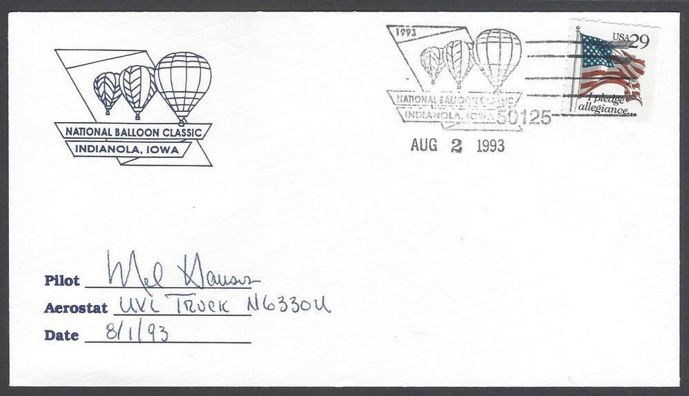 National Balloon Classic, Indianola 1993 covers signed by Pilots (5)