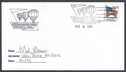 National Balloon Classic, Indianola 1993 covers signed by Pilots (5)