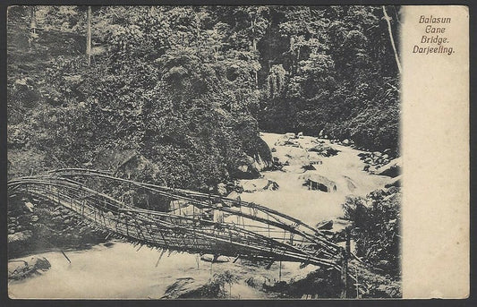 India Balasun Cane Bridge, Darjeeling vintage postcard