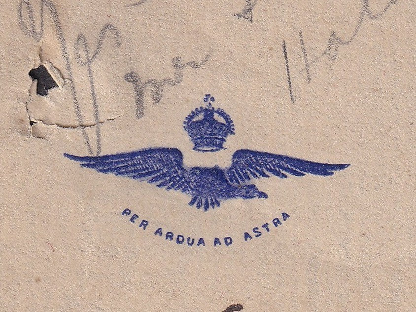 India 1922 HRH The Prince of Wales Visit acceptance letter ROYAL AIR FORCE crest