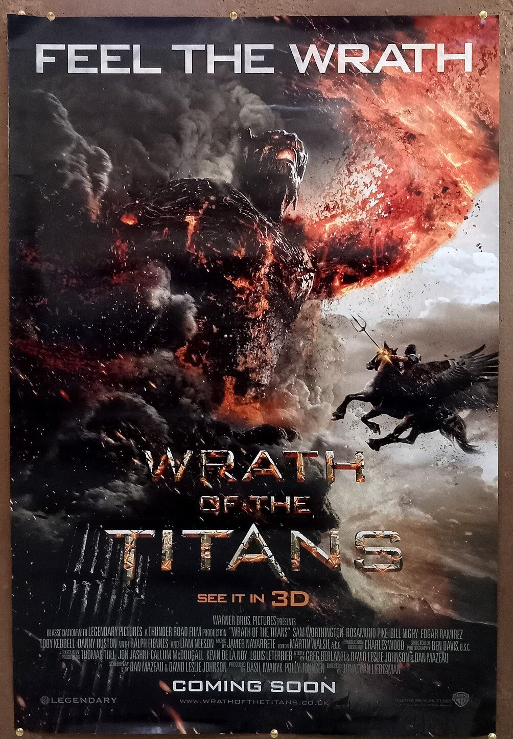 2012 Wrath of the Titans 1 sheet India poster (2 side printed) Sam Worthington