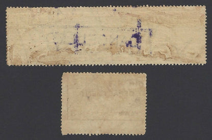India 1891 Forest Tax 3a all 2 portion in 2 parts zaz