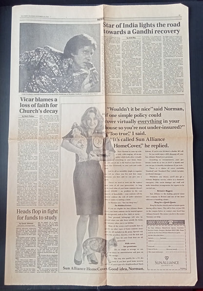 India Bollywood 1990 AMITABH BACHCHAN Wembley performance British press cuttings