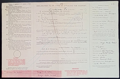 India 1945 travel document for UK