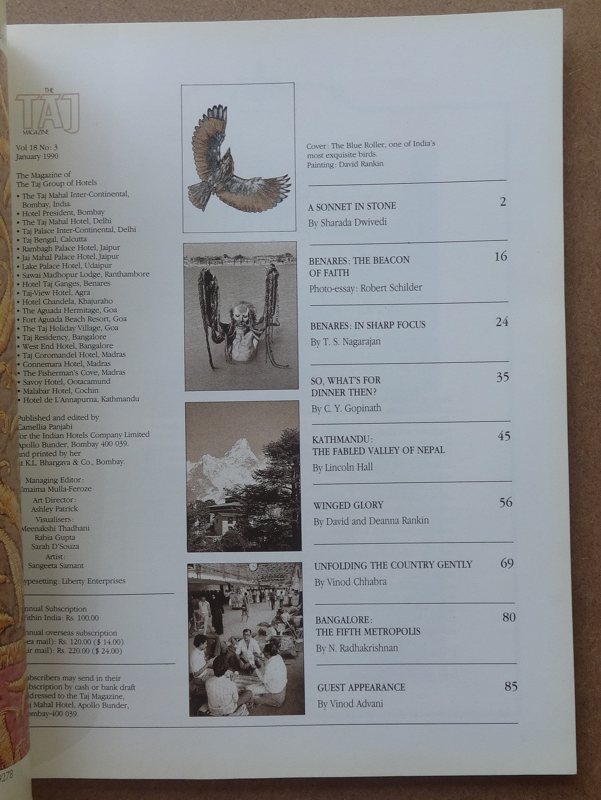 India Taj Mahal Hotel in-house magazine TAJ 1990 (4)
