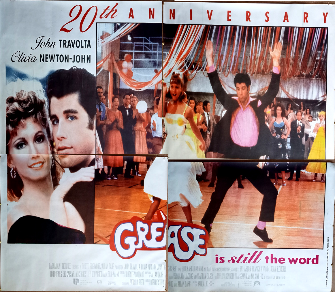 Grease 1978 original India 4 sheet poster 60" x 80"