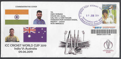 AOP India 2019 CRICKET World Cup India vs Australia Special cover