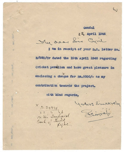 India Cricket 1946 letters (3)
