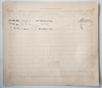 India 1953 The Tarun Commercial Mills Ltd Ahmedabad share certificate