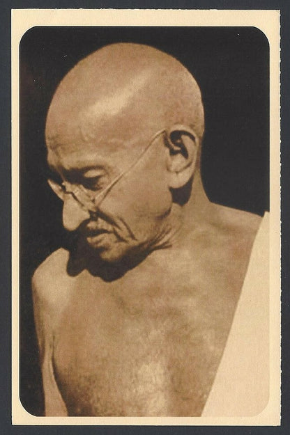 AOP India full back pictorial 50p Gandhi postal card GANDHI