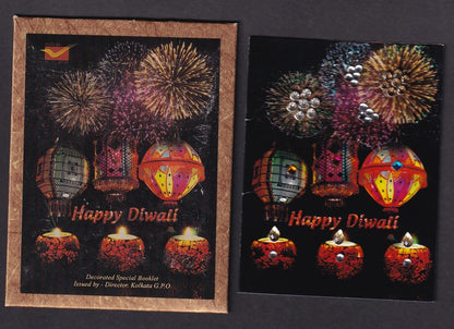 India Post Office HAPPY DIWALI stamp booklet studed with crystals
