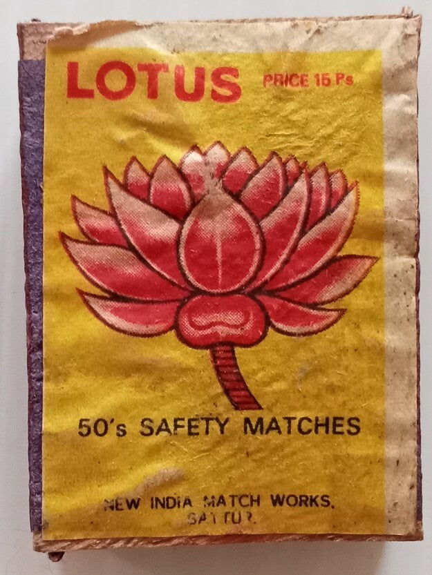 India vintage matchbox LOTUS
