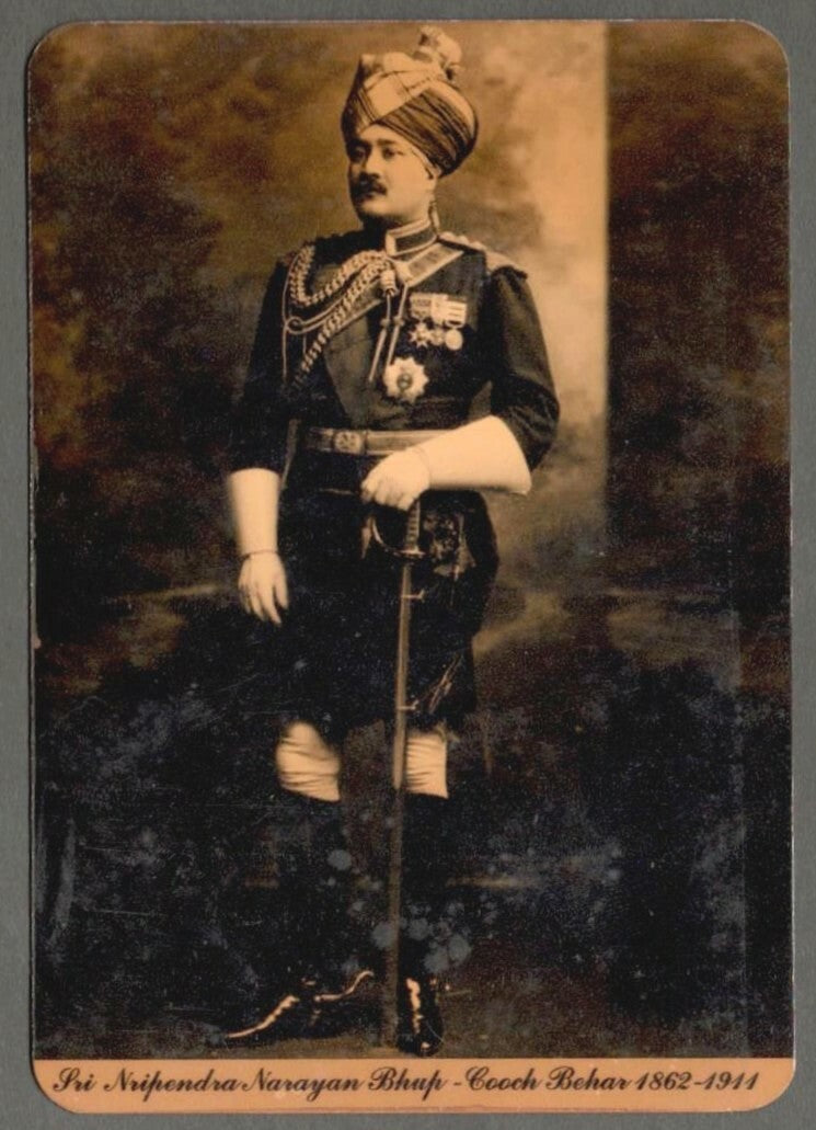 AOP India vintage look replica postcard Narayan Bhup Maharaja Cooch Behar