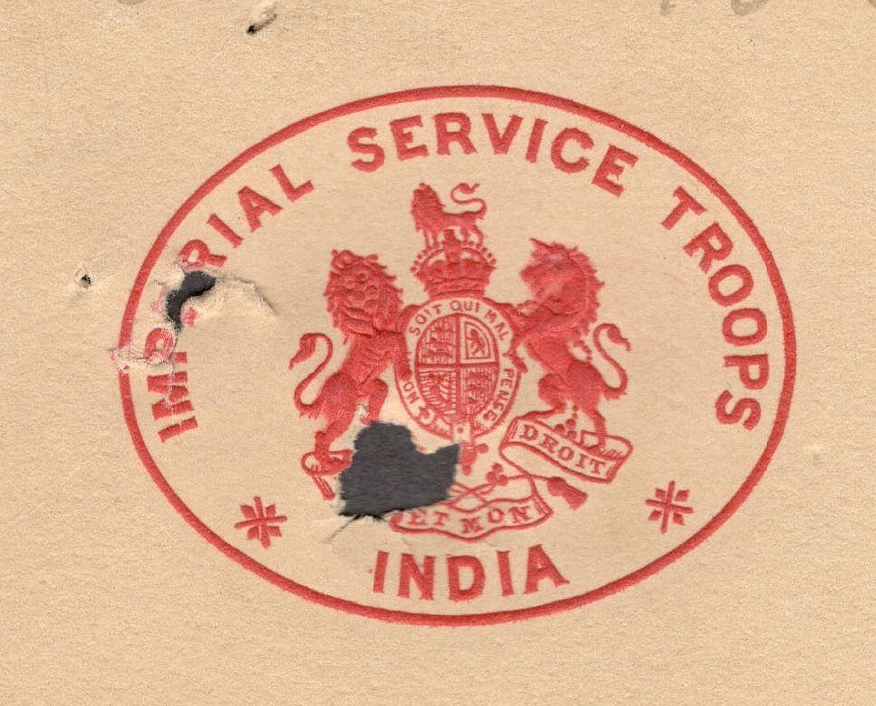 India IMPERIAL SERVICE TROOPS 1910 crested letter
