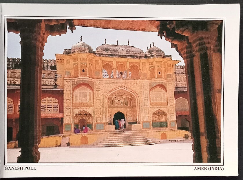 (AOP) India booklet of 12 vintage postcards AMBER FORT
