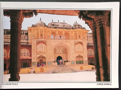 (AOP) India booklet of 12 vintage postcards AMBER FORT