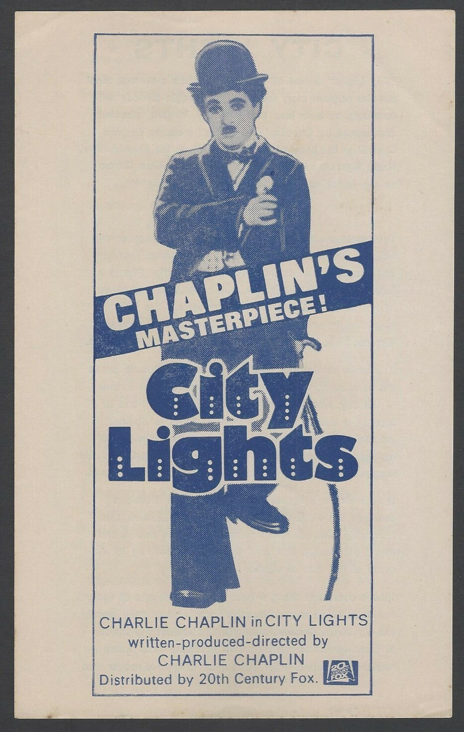 Charlie Chaplin CITY LIGHTS India herald