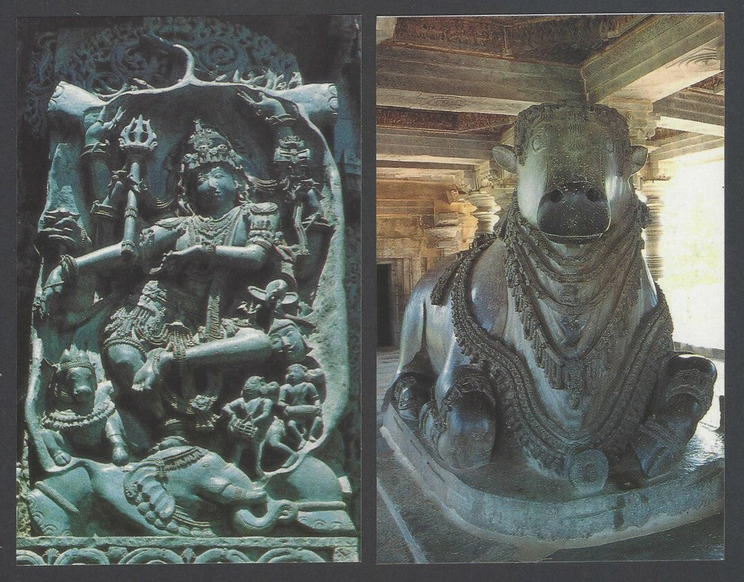 AOP India ARCHITECTURAL VIEWS OF HALEBEEDU packet of 10 picture postcards