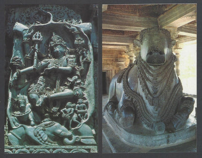 AOP India ARCHITECTURAL VIEWS OF HALEBEEDU packet of 10 picture postcards