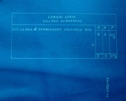 India 1899 Jetalsar Rajkot Railway signed LAND PLAN map blue print 20”x36” FAULT