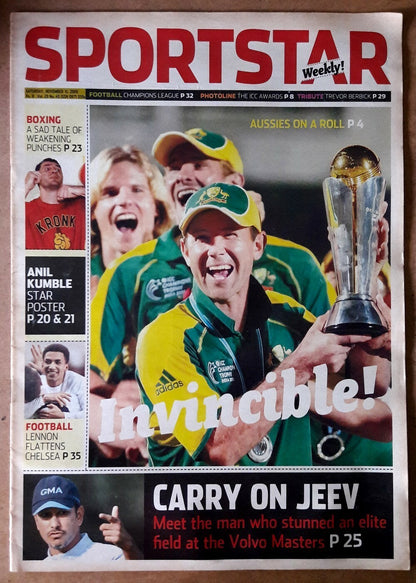 India Sportstar 2006-10 CRICKET cover issues 10” X 13” (5)