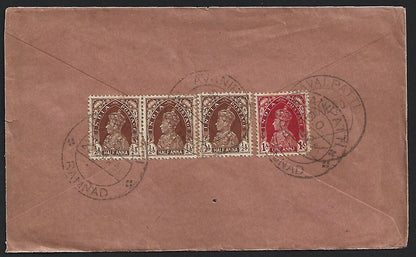 India WW2 KGVI 1940 cover to Malaya with triangular PASSED CENSOR NEGAPATAM 1
