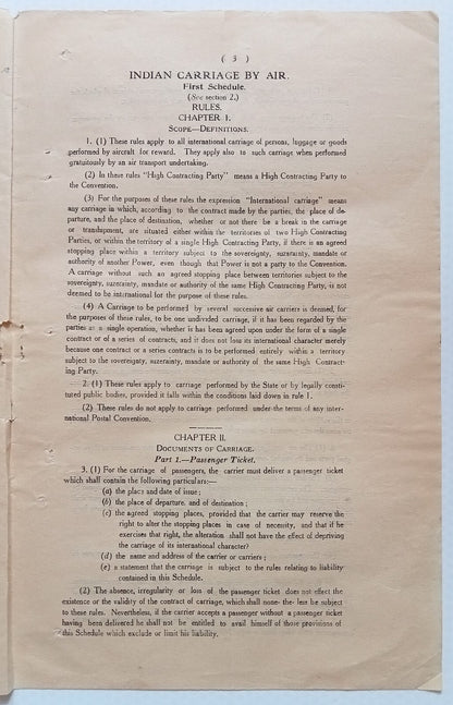 AOP India Jodhpur State THE CARRIAGE BY AIR ACT 1935