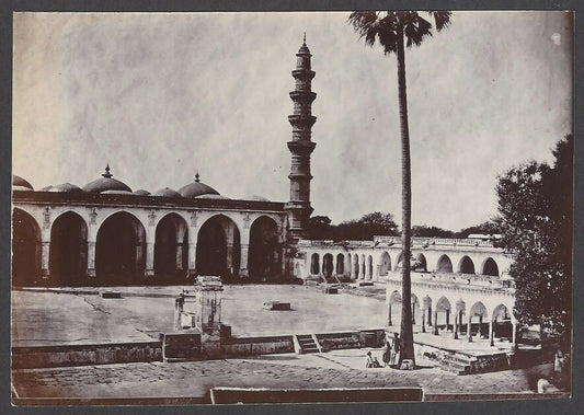 India vintage 1890’s photo Ahmed Shah's Mosque Minaret Ahmedabad 10cm x 15cm