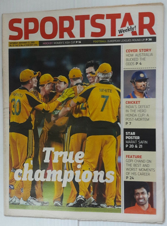 India Sportstar 2008-09 CRICKET cover issues 10” X 13” (5)