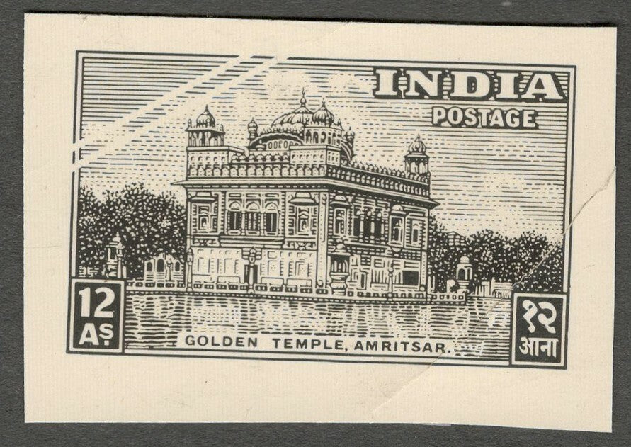 AOP India 1949 Archaeological 12a Golden Temple enlarged photographic proof