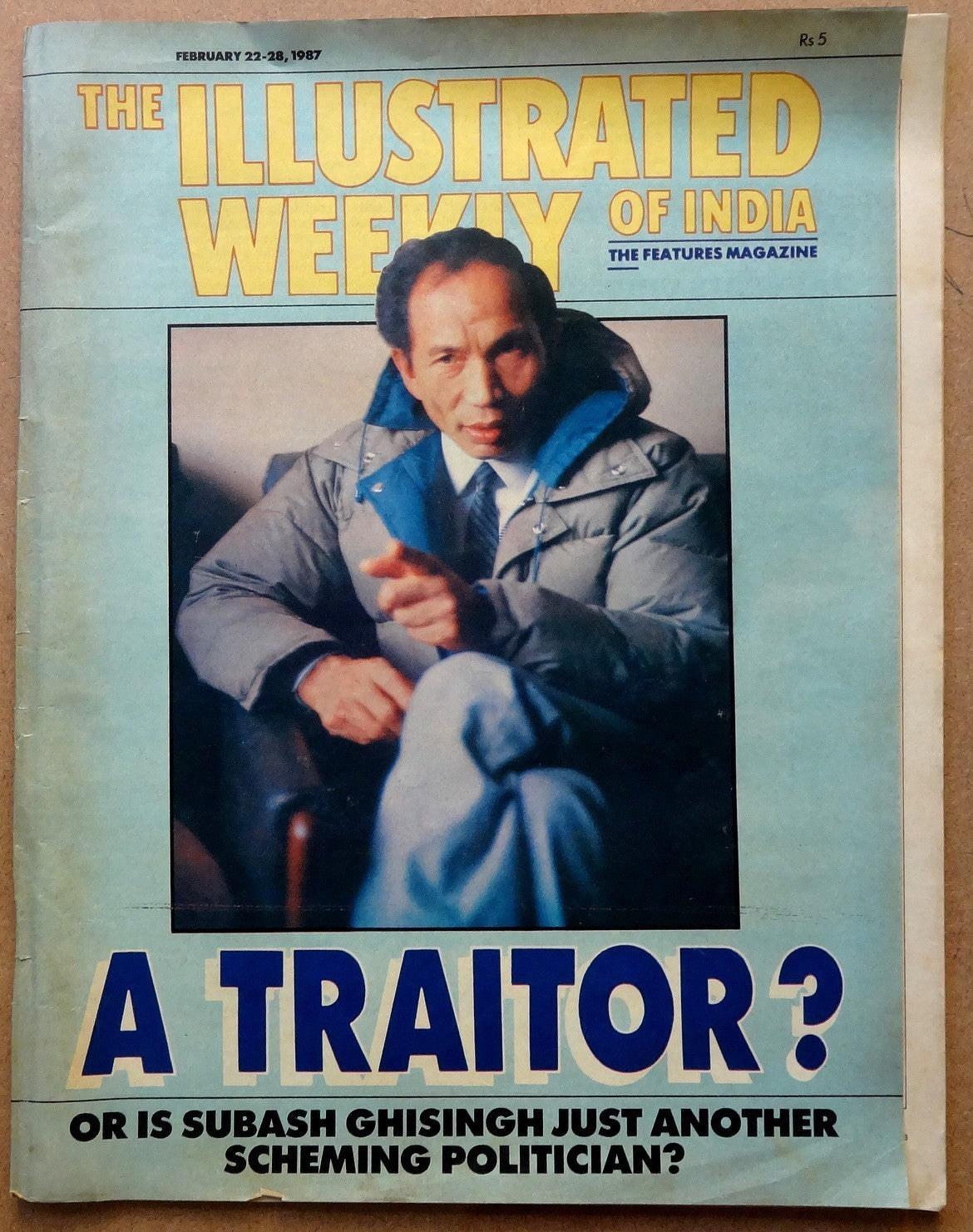 The Illustrated Weekly of India 28 Feb 1987  Subash Ghisingh A Traitor