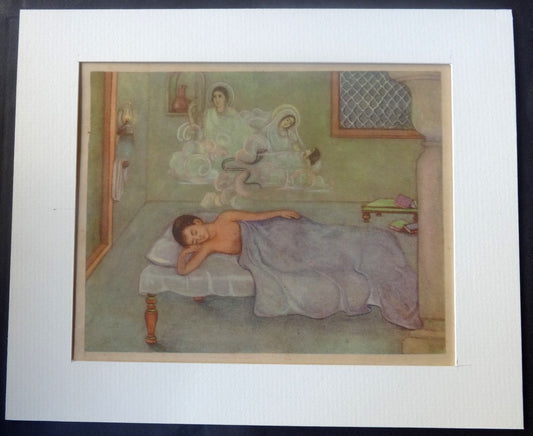 India Life of Gandhi print in card frame  8" x 10" N