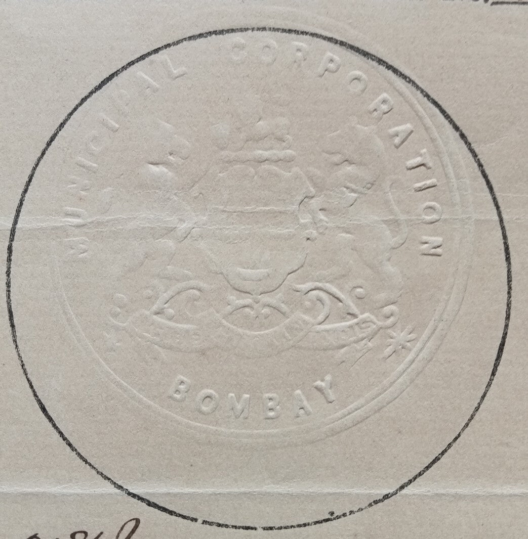 AOP India Special Adhesive KEdVII 100R & KGV 5r & 20R on 1916 indenture & map