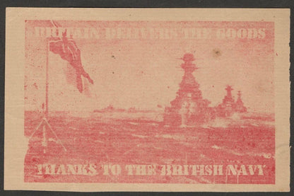 India BRITAIN DELIVERS THE GOODS THANKS TO THE BRITISH NAVY WW2 propoganda card