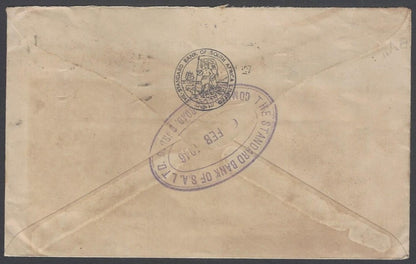 AOP South Africa 1943 bantams 1d, 2d & 1sh on cover Durban to India