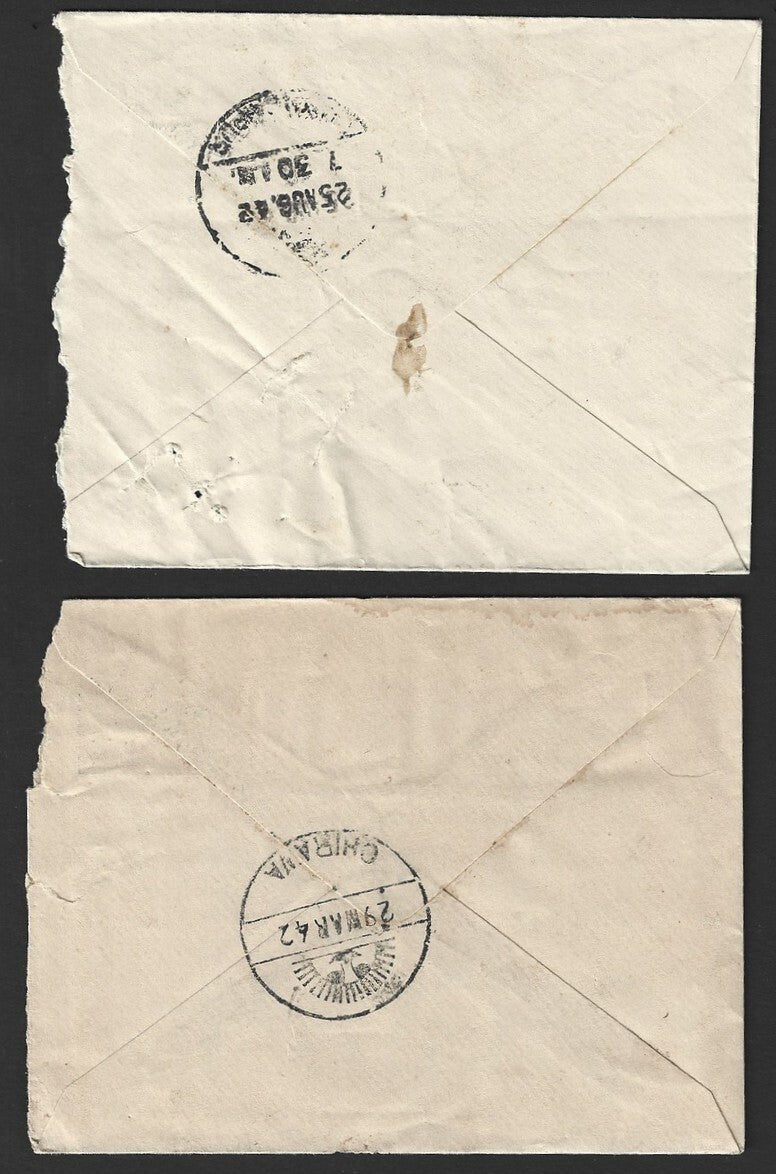 India JAIPUR STATE 1/2a blue envelope various sizes & papers used (5)