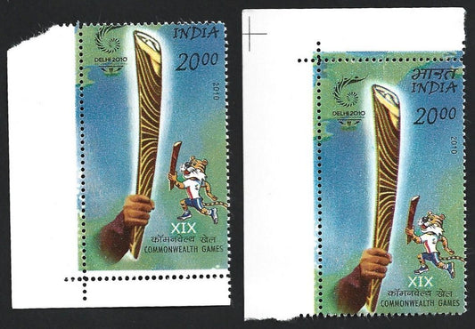 (AOP) India 2010 Commonwealth Games MISPERF ERROR MNH