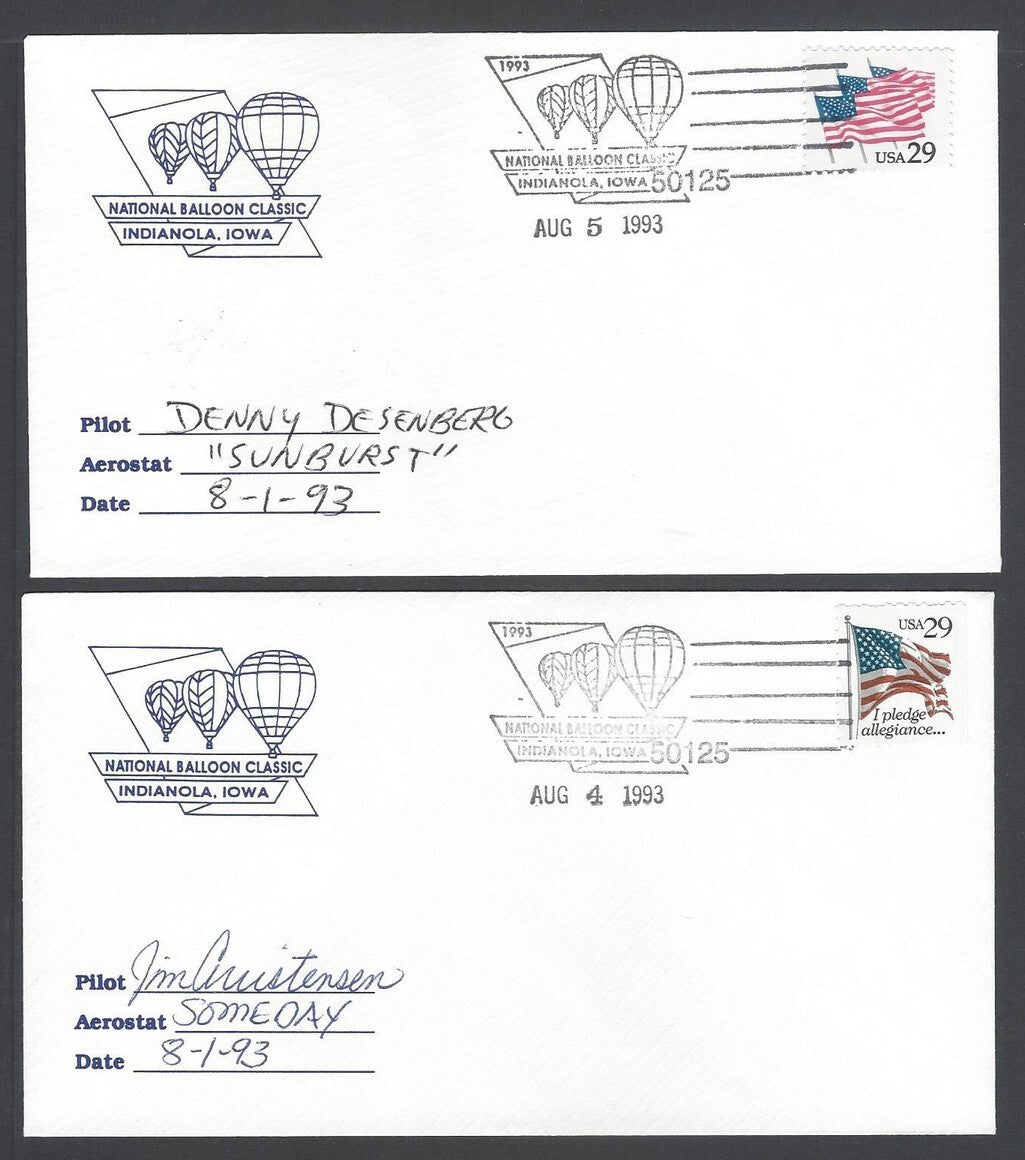 National Balloon Classic, Indianola 1993 covers signed by Pilots (10)