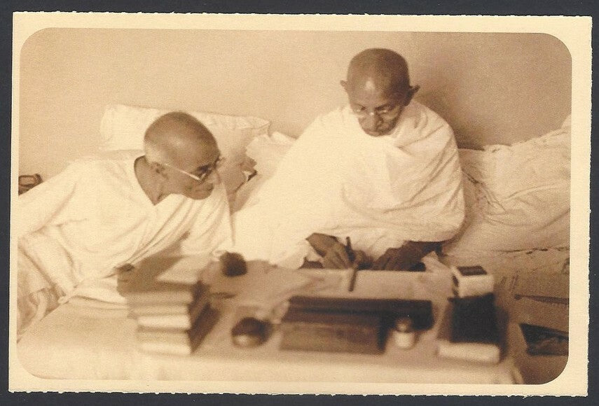AOP India full back pictorial 50p Gandhi postal card GANDHI 