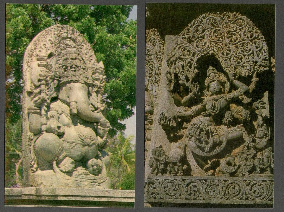 AOP India vintage set of 10 postcards HALEBEEDU