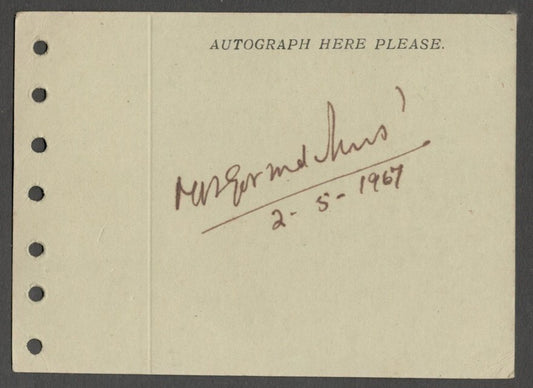 AOP M.N. Govindar Minister India 1967 signed autograph card 
