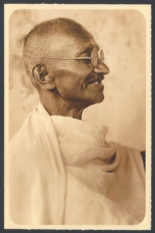 AOP India full back pictorial 50p Gandhi postal card GANDHI