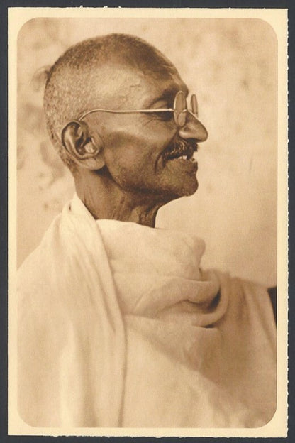 AOP India full back pictorial 50p Gandhi postal card GANDHI