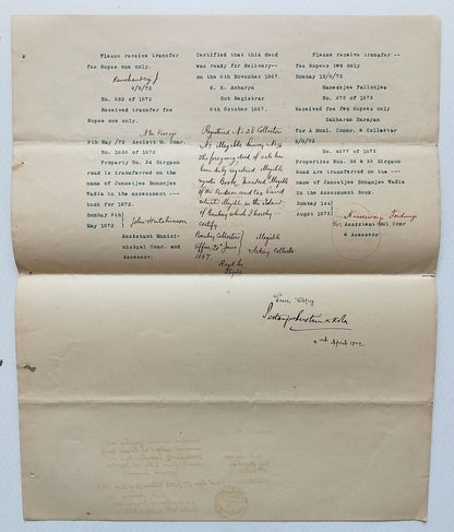 AOP India 1872 hand drawn copy of 1867 Indenture